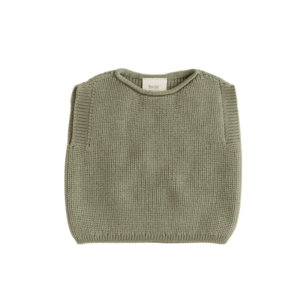 Olivegrüne kuschelige Strickweste Harvey im Produkt Strickpullunder Vest Harvey