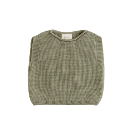 Olivegrüne kuschelige Strickweste Harvey im Produkt Strickpullunder Vest Harvey