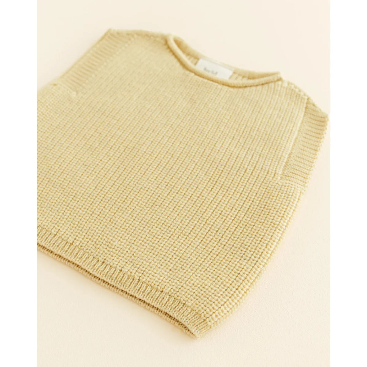 Helle gelbe gestrickte ärmellose Sweater oder Weste Strickpullunder Vest Harvey