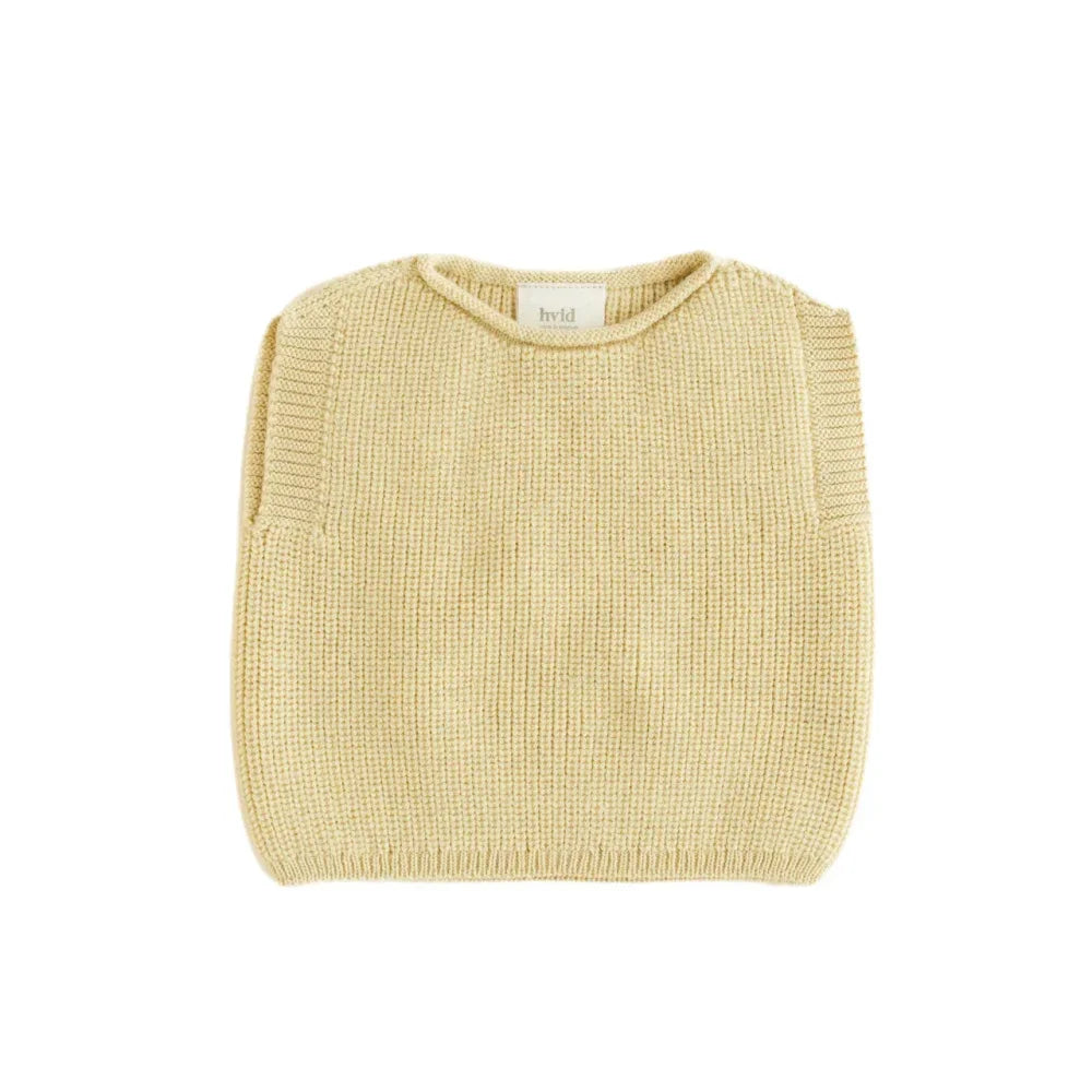 Hvid Strickpullunder Vest Harvey in Light Yellow