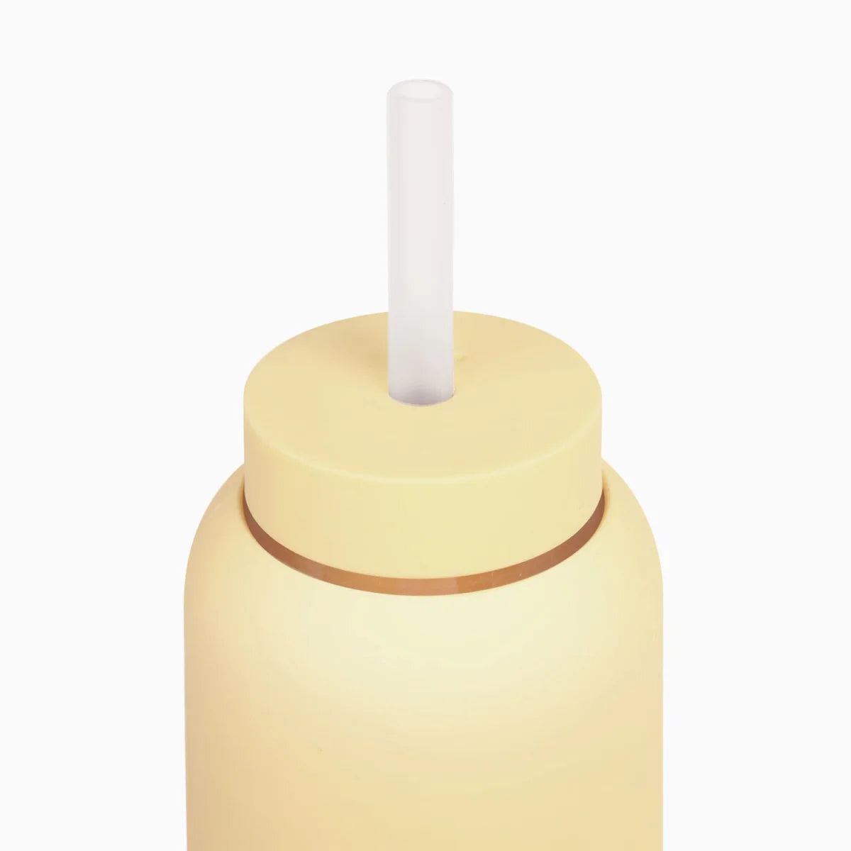 Gelbe Wasserflasche mit Stroh und Deckel vom Day Bottle Produkt