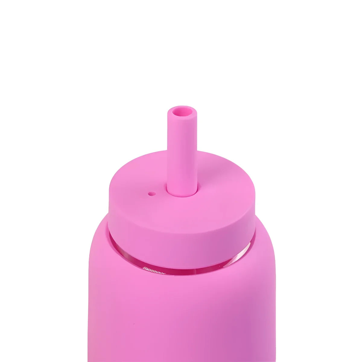 Pinkfarbige Wasserflasche mit Strohhalm und Deckel für Kinder