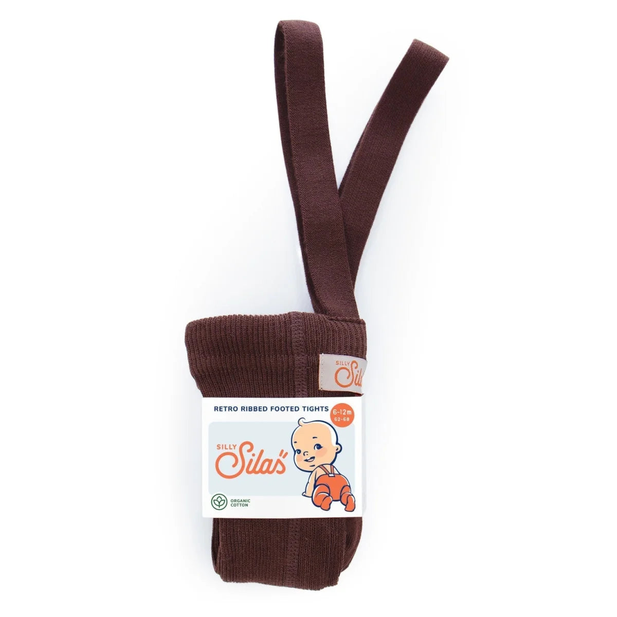 Silly Silas Strumpfhose mit Träger Footed in Chocolate Brown