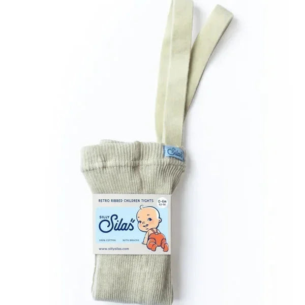 Helle Babystrumpfhosen mit angebrachtem Etikett in Creme-Mischung