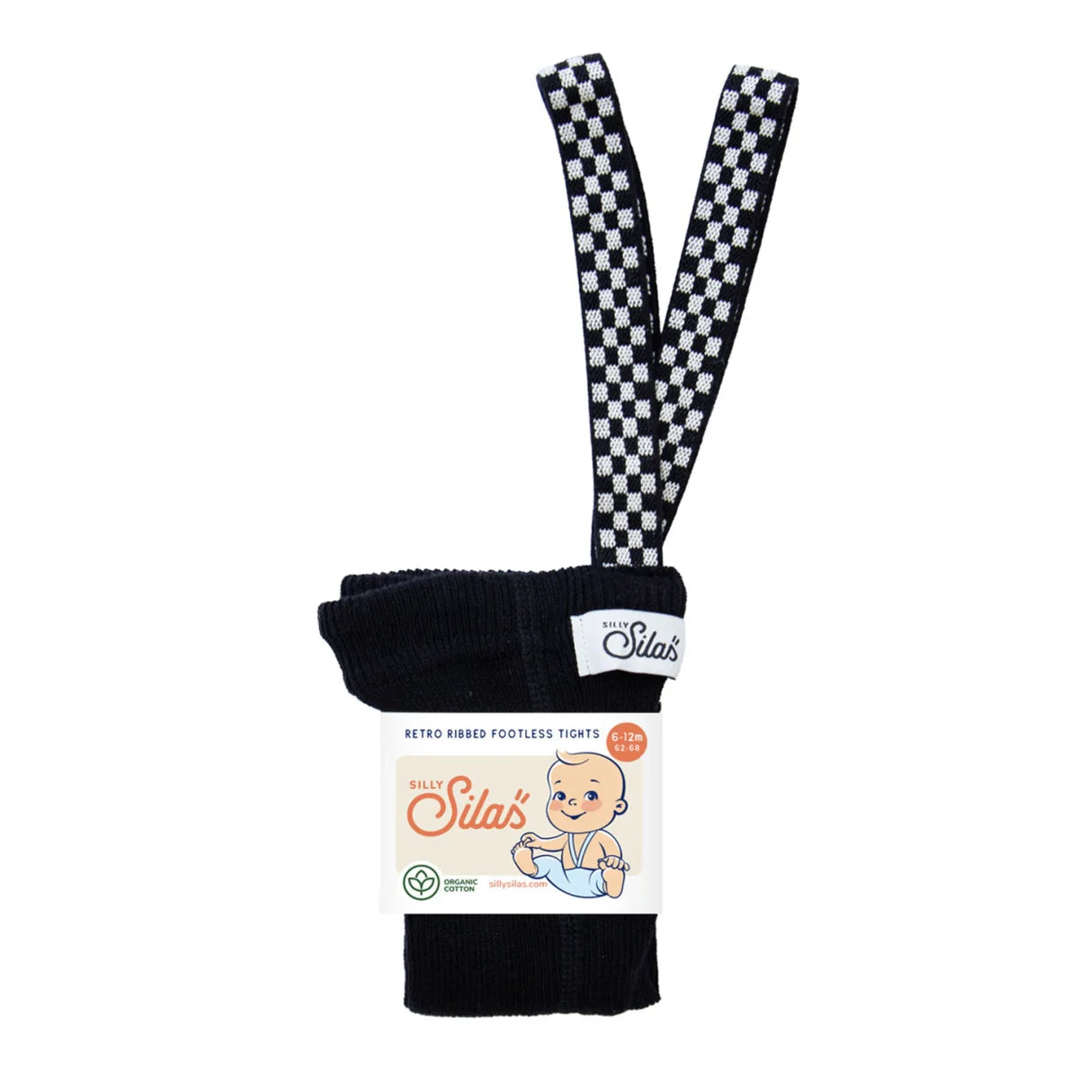Silly Silas Strumpfhose mit Träger Footless in Black Checked