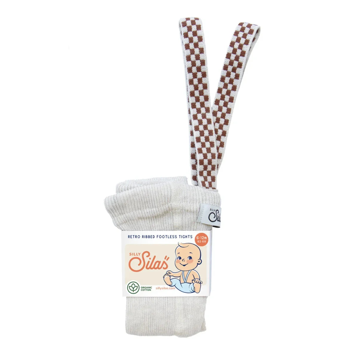 Silly Silas Strumpfhose mit Träger Footless in Cream Blend Checked