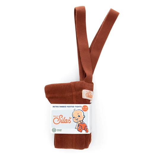 Silly Silas Strumpfhose mit Träger Footed in Cinnamon