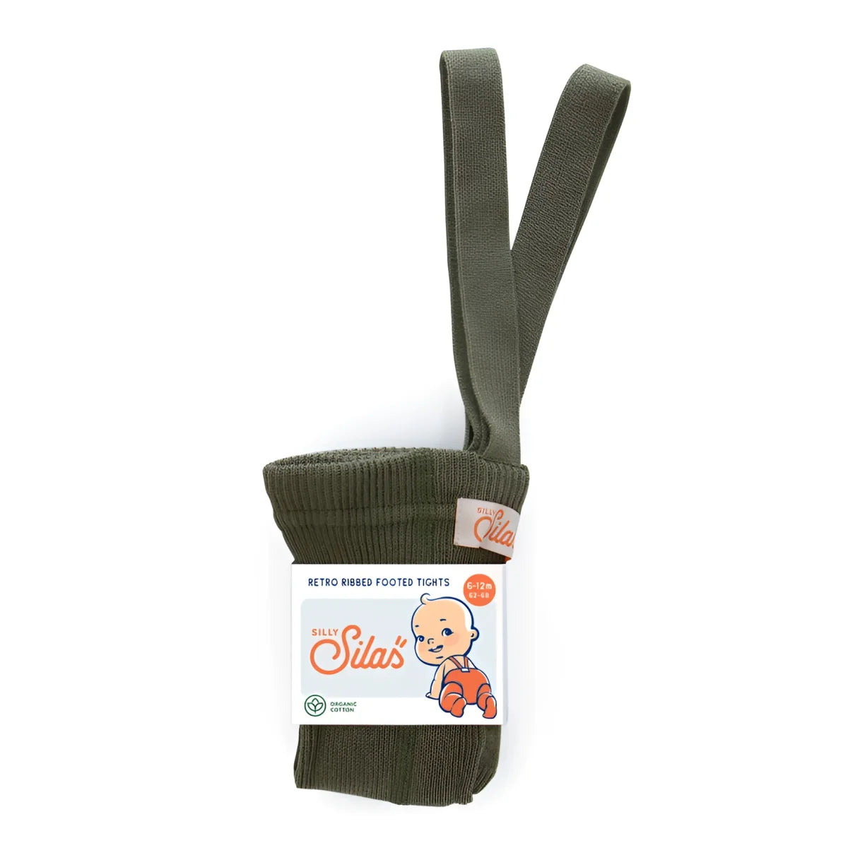 Olivegrüne Strumpfhose mit Trägern für Babys, ideal für Komfort und Stil