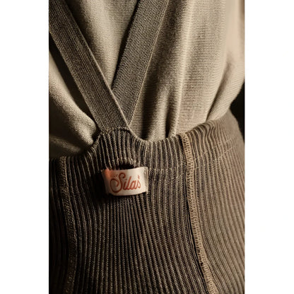 Beige Strumpfhose mit Träger Footless und Lederpatch, ideal für stilvolle Outfits