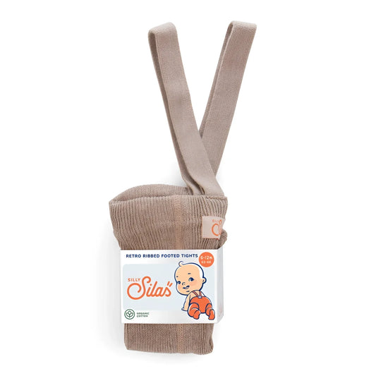 Beige Corduroy Strumpfhose mit Träger für Babys im Peanut Blend Design