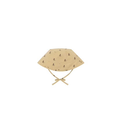 Beige Sonnenhut Bucket Lavender Bloom mit schwarzem Anker-Muster