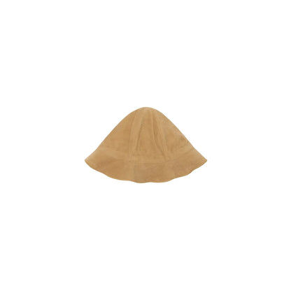 Sun Hat Wheat Terry: beiger Cord-Bucket-Hut mit geflatterter Krempe