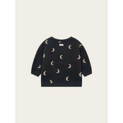 Dunkelblaues Langarmshirt mit Mondmuster aus der Produktreihe Sweatshirt Charcoal Midnight