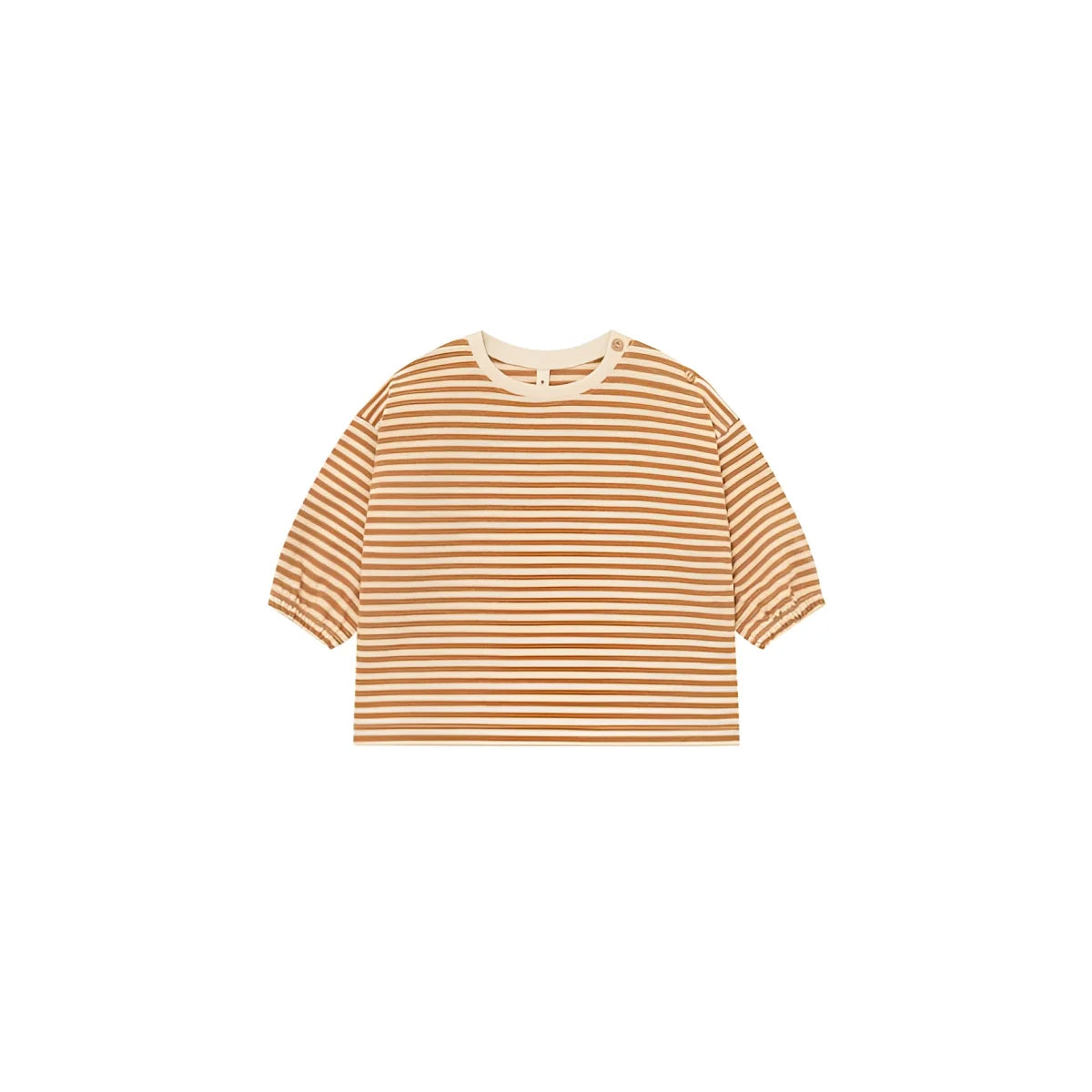 Weiches, übergrosses Sweatshirt Copper Stripes im warmen kupferfarbenen und cremefarbenen gestreiften Design