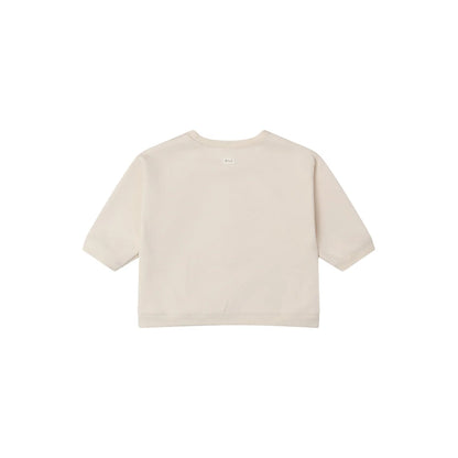 Beigefarbenes T-Shirt mit kurzen Ärmeln aus der Sweatshirt Kollektion Plant Slogan