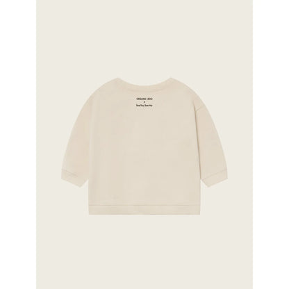 Cremefarbener langärmliger Sweatshirt aus Baumwolle im Produkt Roofto Gathering Undyed