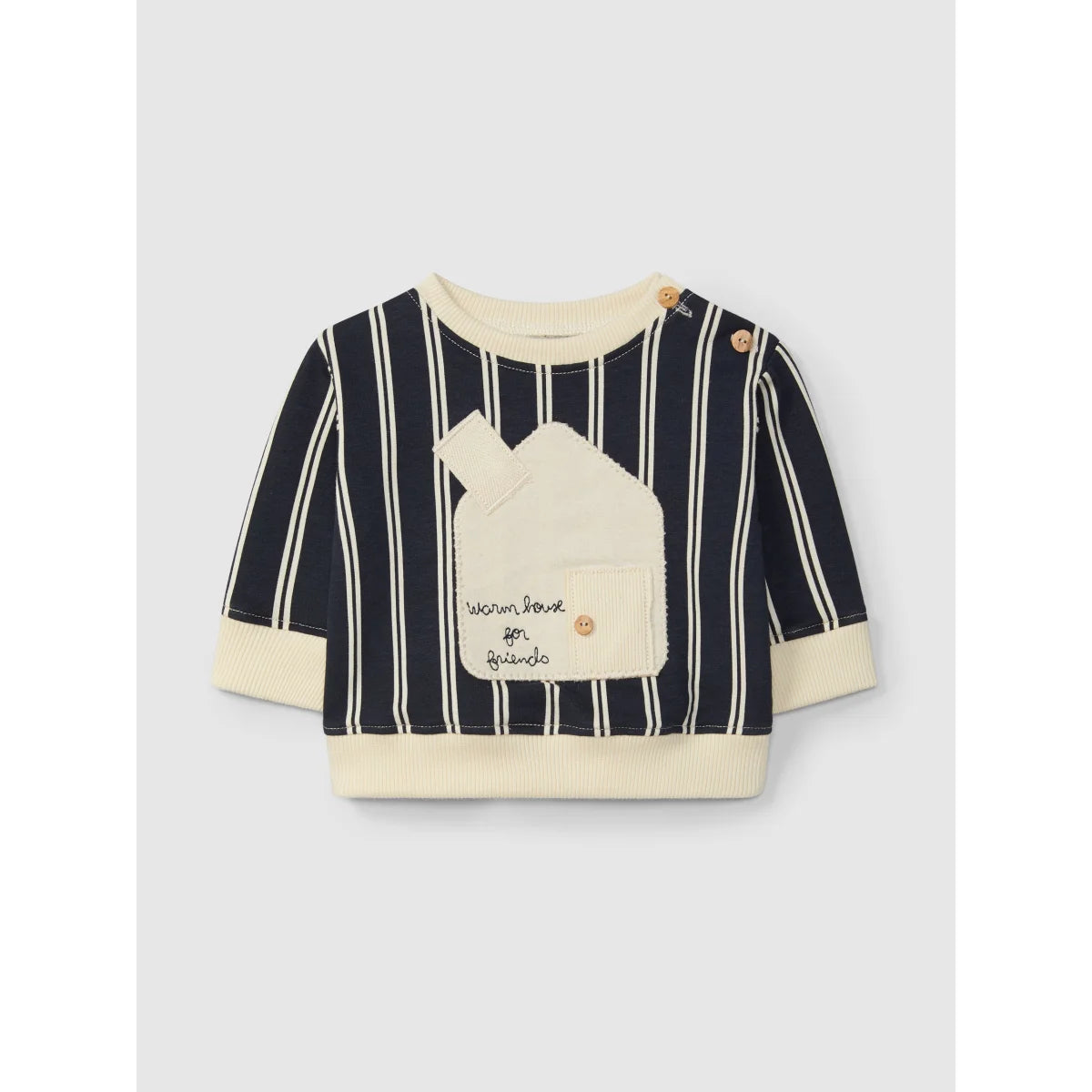 snug Sweatshirt 'Warm house for friends' in Navy