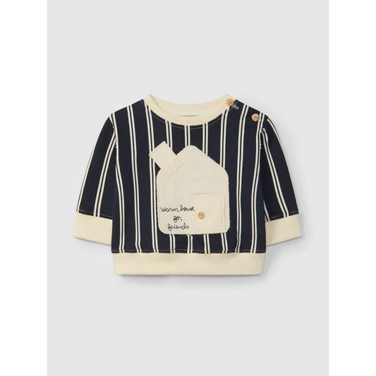 snug Sweatshirt 'Warm house for friends' in Navy