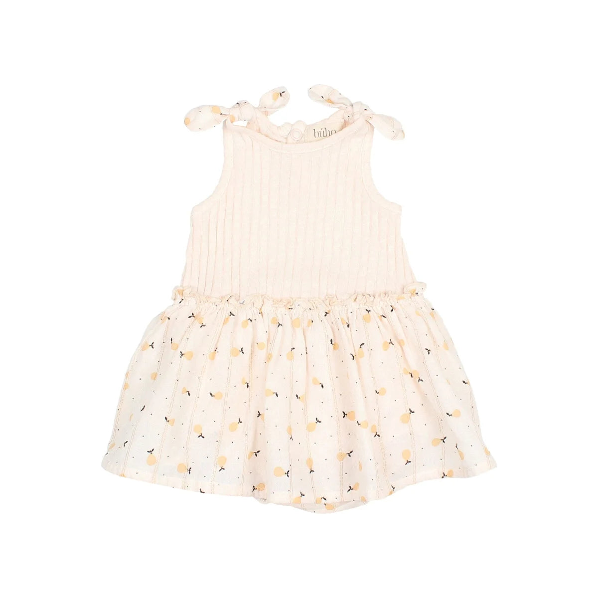 Hellrosa ärmelloses Kleid mit floralem Druck am Rockteil des Sweet Pears Combi Dress