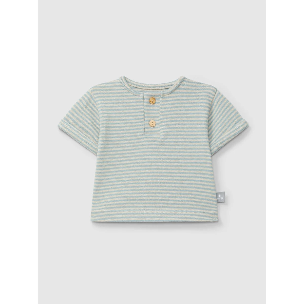 Gestreifte mintblaue Babyt-Shirt mit Knopfleiste für stilvolle Kleinen