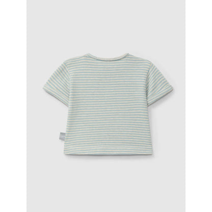 Gestreifte mintblaue kurzärmelige T-Shirt für lässigen Stil und Komfort