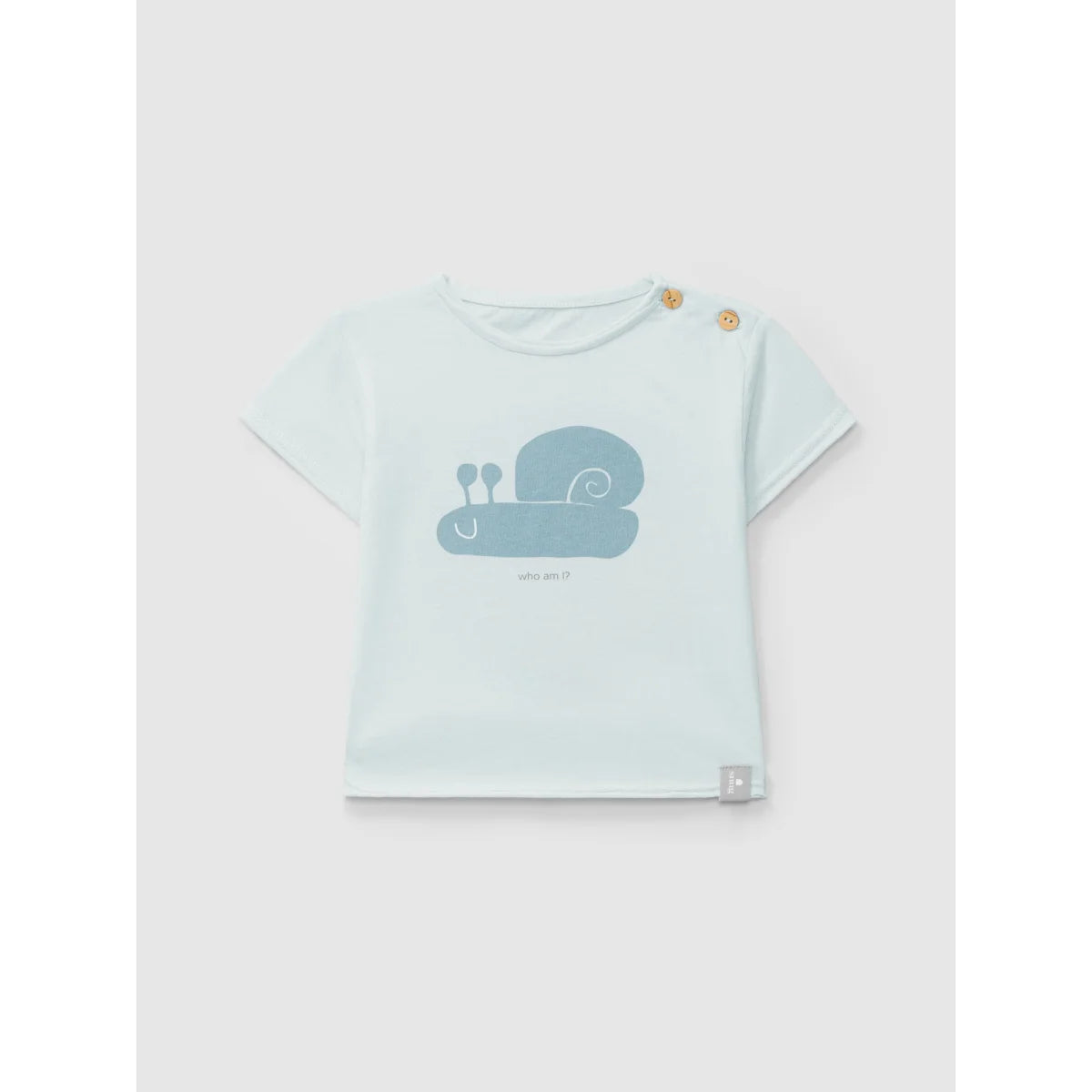 Hellblaues Baby-T-Shirt mit Schneckenmotiv, Produktname: T-Shirt | Snail blue