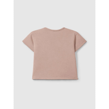 Old pink T-Shirt mit Stickerei, weiches Blush Rosa Crop-Top
