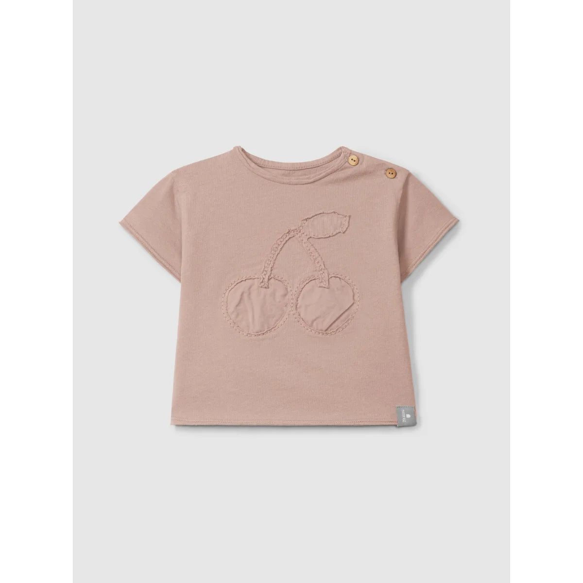 T-Shirt Old Pink mit Kirsch-Stickerei und Spitze