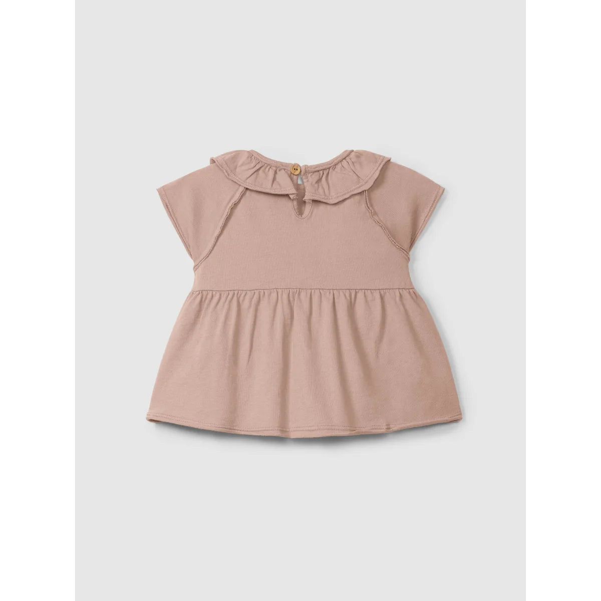 Old pink T-Shirt mit Rüschkragen für Nachhaltige Babykleidung Schweiz