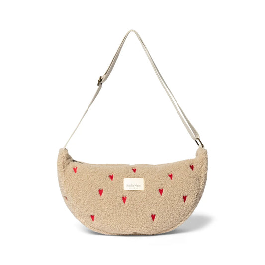 Studio Noos Teddy Adult Fanny Pack in Ecru Hearts