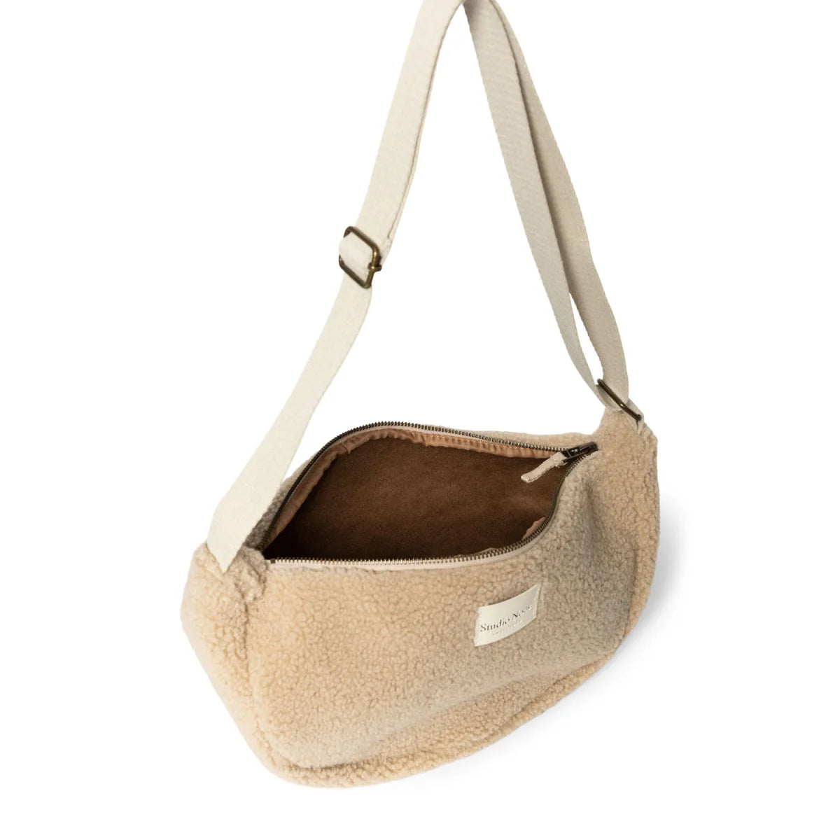 Beige kuscheltasche mit verstellbarem Trageriemen im Teddy Adult Fanny Pack - Ecru