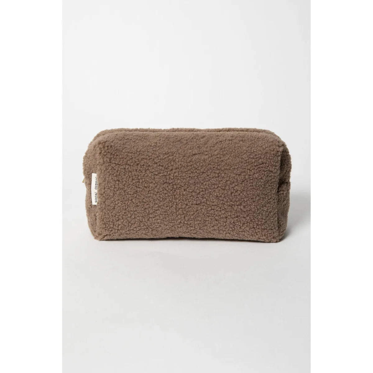 Braune, flauschige rechteckige Kosmetiktasche Teddy Chunky Necessaire | Braun