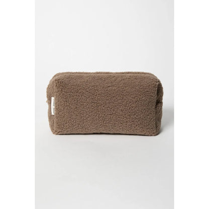 Braune, flauschige rechteckige Kosmetiktasche Teddy Chunky Necessaire | Braun