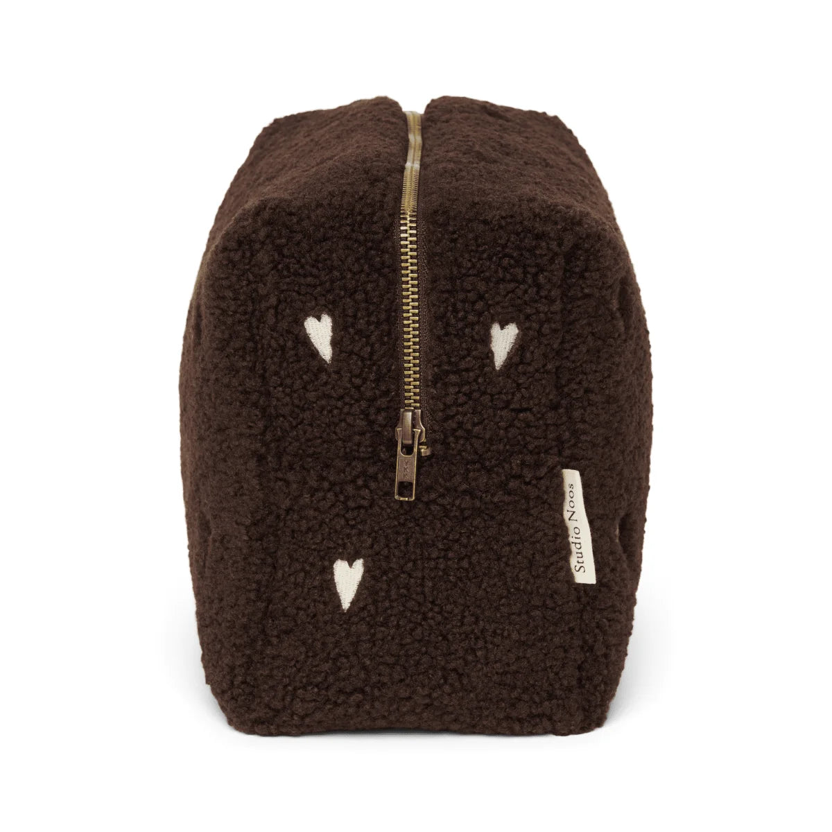 Geöffnete Teddy Kosmetiktasche in Chocolate Hearts