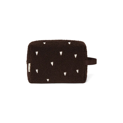 Studio Noos Teddy Kosmetiktasche in Chocolate Hearts mit Herzmuster