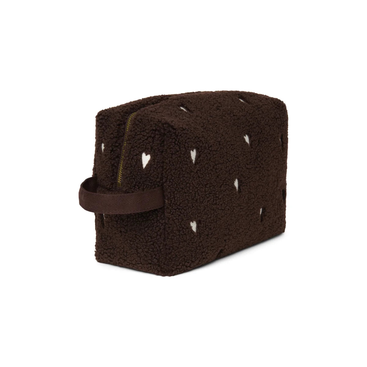 Teddy Kosmetiktasche Chocolate Hearts mit Aussenfach und Reissverschluss