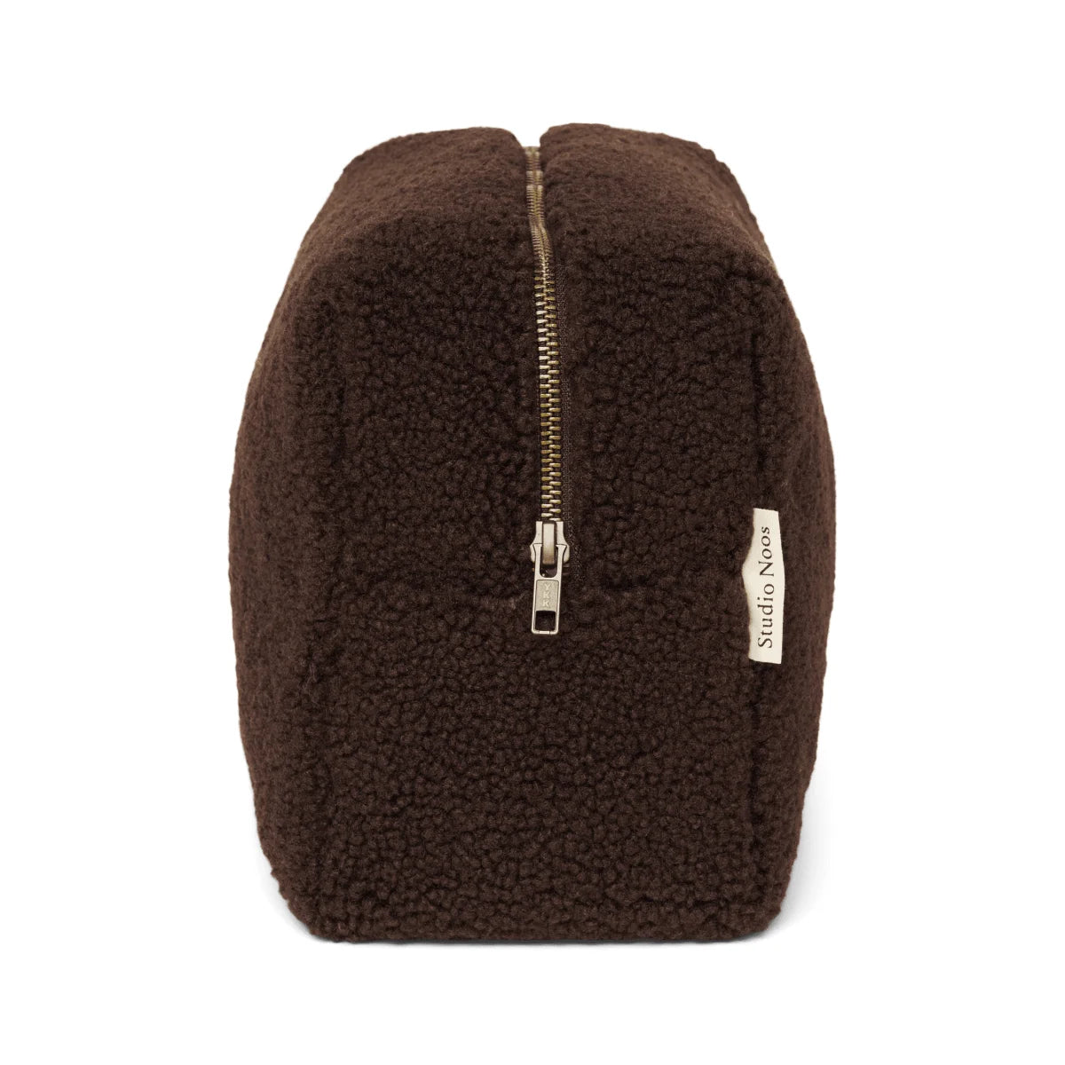 Geöffnete Teddy Kosmetiktasche in Chocolate