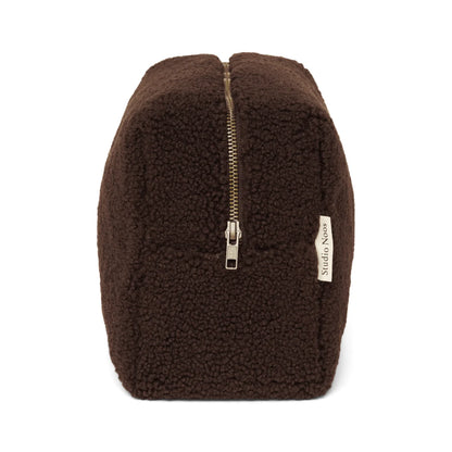 Geöffnete Teddy Kosmetiktasche in Chocolate
