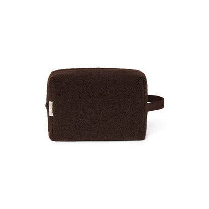 Studio Noos Teddy Kosmetiktasche in Chocolate aus schokobraunem Teddyfleece