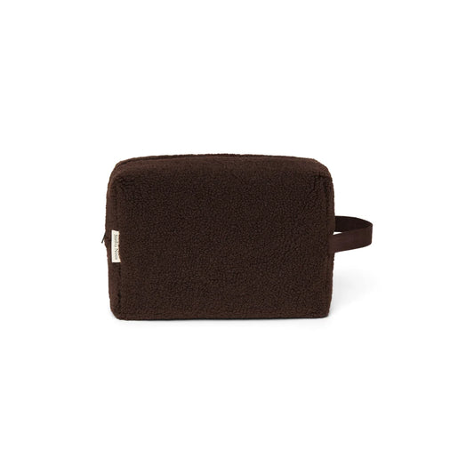 Studio Noos Teddy Kosmetiktasche in Chocolate aus schokobraunem Teddyfleece
