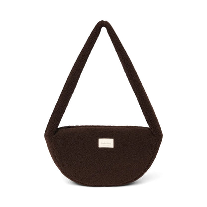 Studio Noos Teddy Mini Cross Body Bag in Chocolate aus Teddyfleece