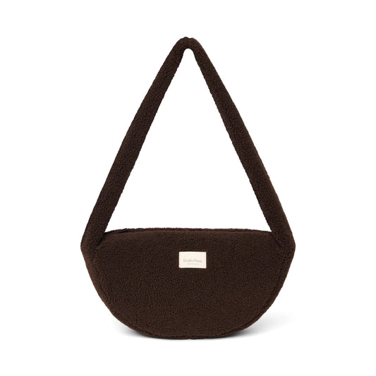 Studio Noos Teddy Mini Cross Body Bag in Chocolate aus Teddyfleece