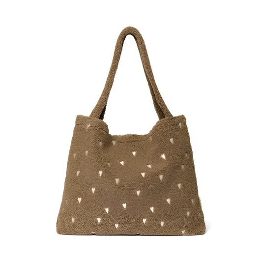 Studio Noos Teddy Mom Bag in Brown Hearts