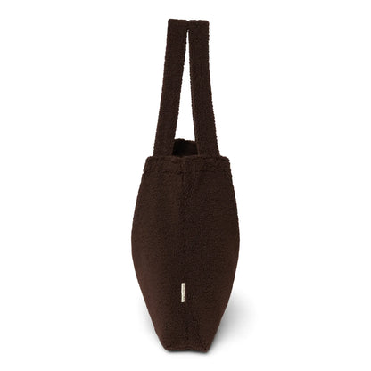 Offenes Hauptfach der Teddy Mom Bag in Chocolate