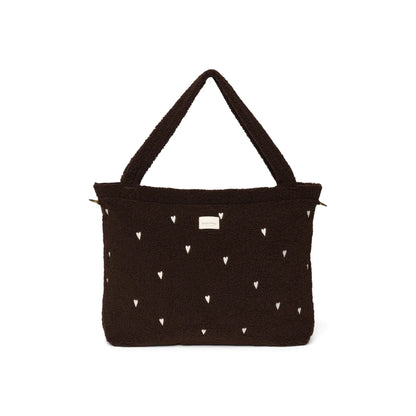 Studio Noos Teddy Mom Diaper Bag in Chocolate Hearts mit Herzmuster