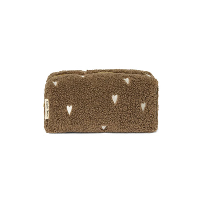 Studio Noos Teddy Necessaire in Brown Hearts