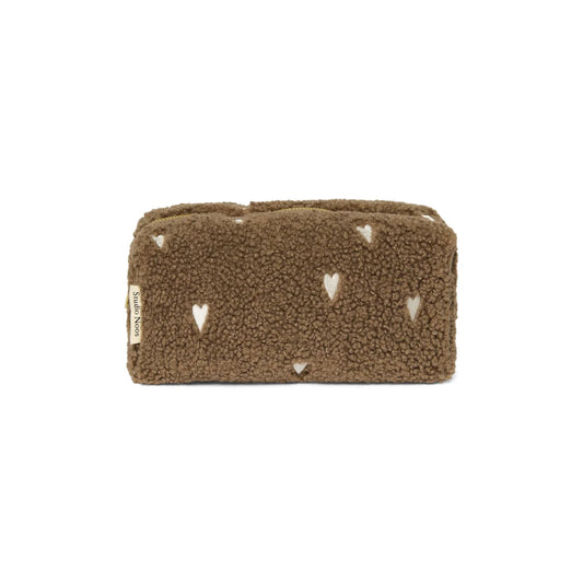 Studio Noos Teddy Necessaire in Brown Hearts