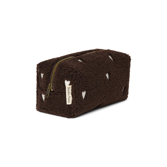 Teddy Necessaire Chocolate Hearts mit Reissverschluss