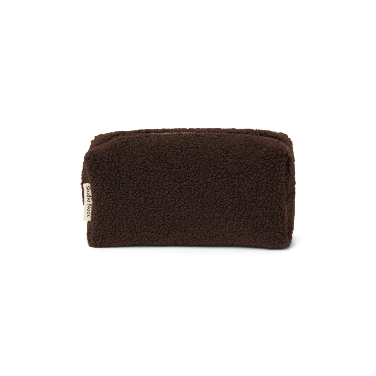 Studio Noos Teddy Necessaire in Chocolate aus schokobraunem Teddyfleece