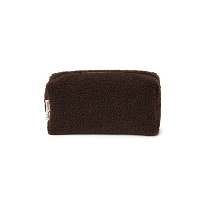 Studio Noos Teddy Necessaire in Chocolate aus schokobraunem Teddyfleece